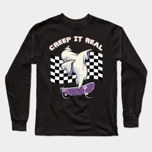 CREEP IT REAL Halloween Dabbing Ghost Long Sleeve T-Shirt